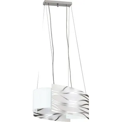 Lampadario a sospensione Sonny 2 luci E27 da 42W metallo e vetro Ø 45x120 cm