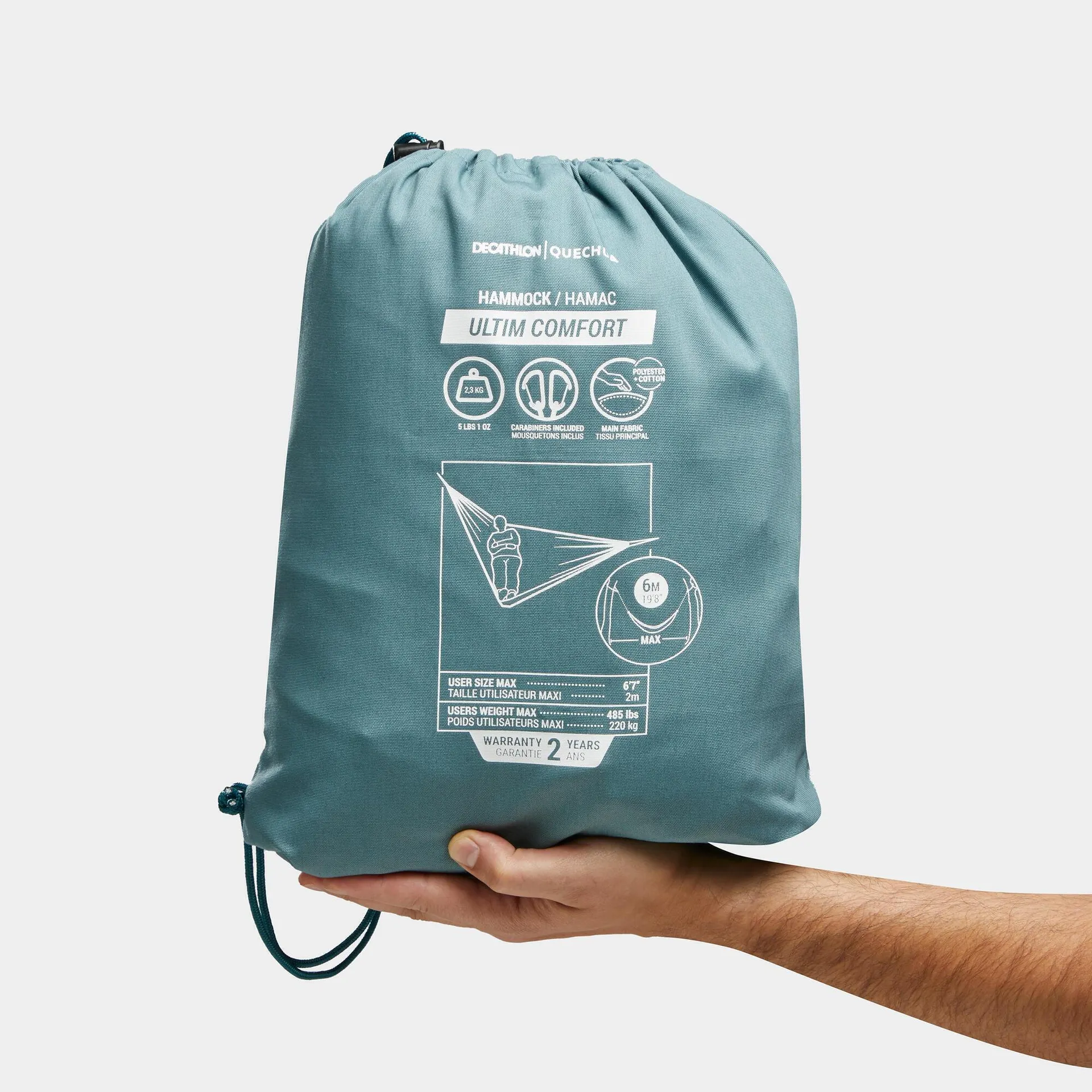 Amaca campeggio policotone ULTIM COMFORT 350 x 180 cm verde | 2 persone