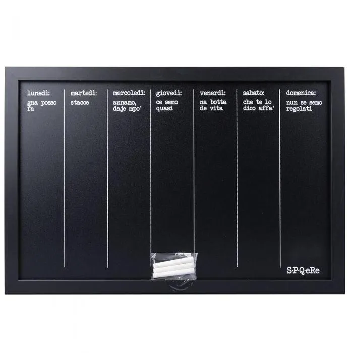 Lavagna week da parete con gessetti 60x40 cm, S.P.Q.eRe