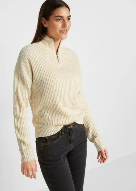 Maglione con colletto e zip