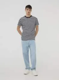 T-shirt a righe stile marinaro Var nero