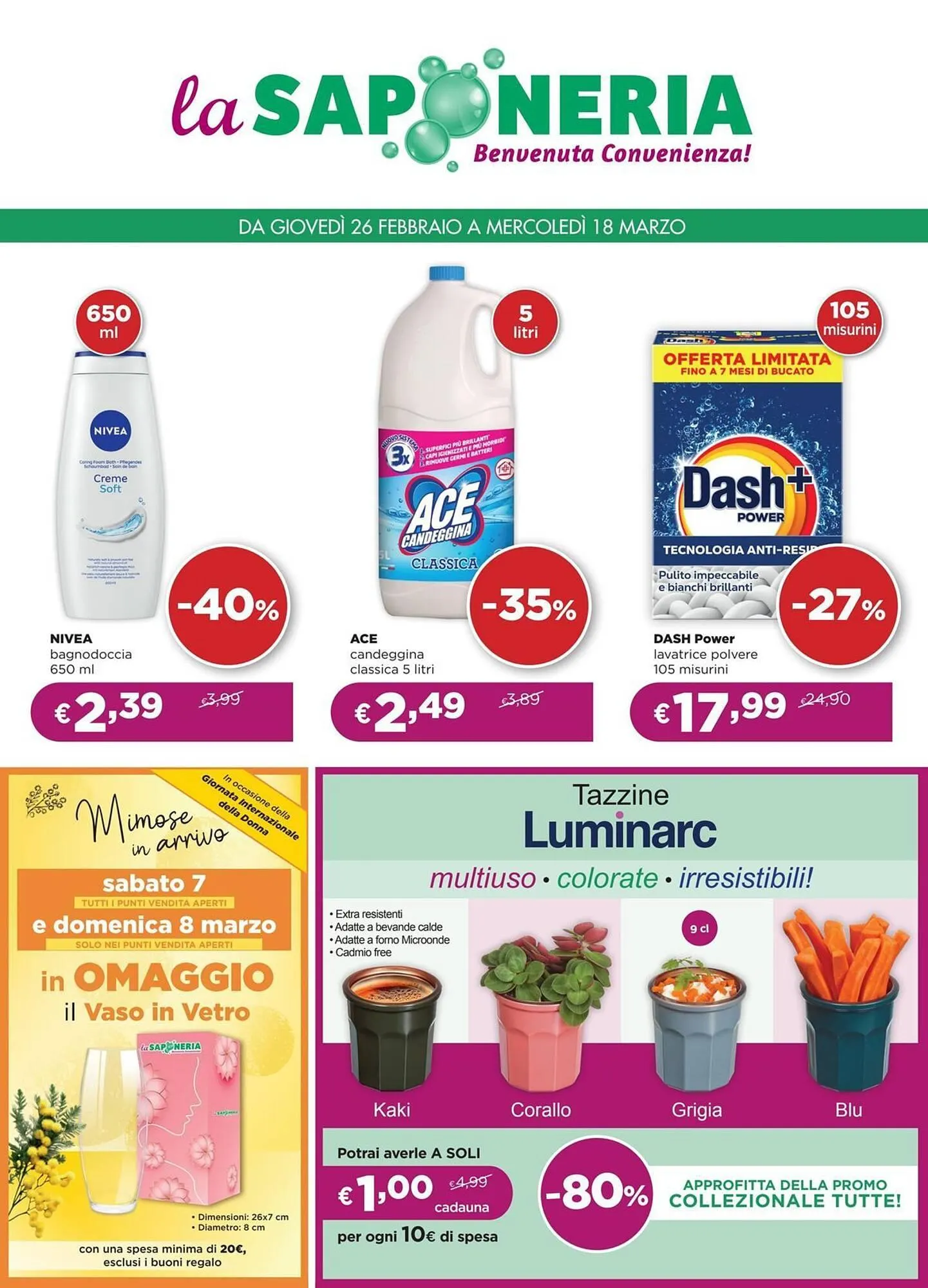 Volantino La Saponeria da 26 febbraio a 18 marzo di 2026 - Pagina del volantino 1