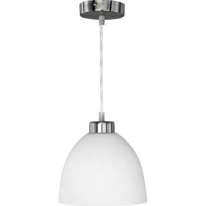 Lampadario a sospensione Dallas E27 cupola vetro opale bianco Ø 20x157 cm