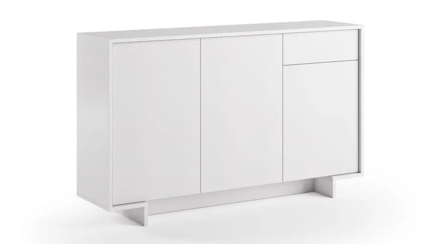 Riga madia slim bianca 3 ante 1 cassetto