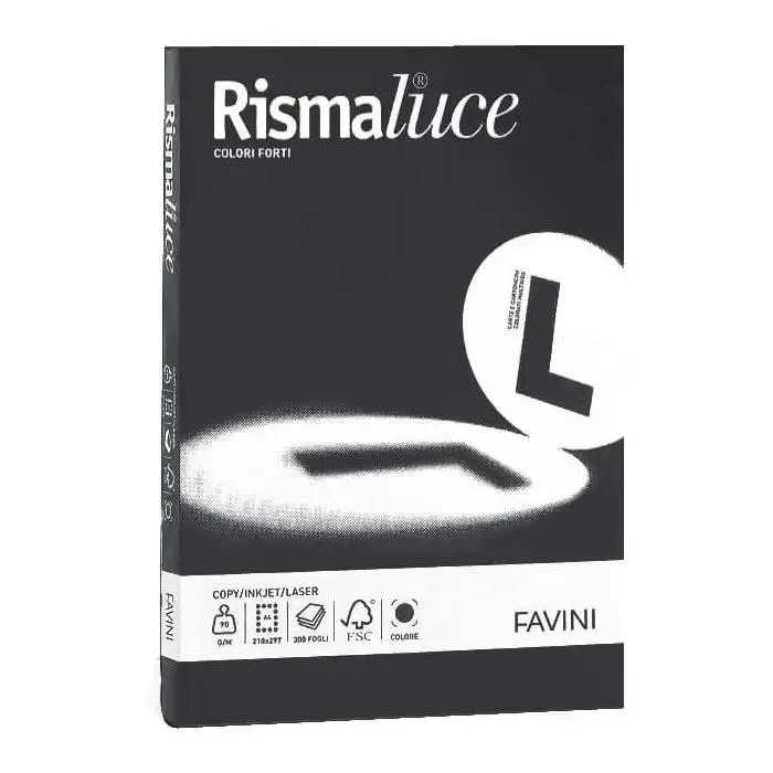 Carta fotocopie risma luce favini - 125 ff neri 200g a4