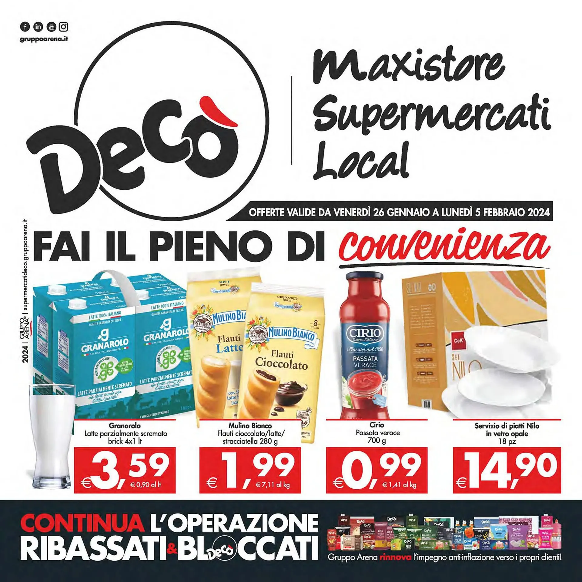 Volantino Deco Supermercati da 26 gennaio a 5 febbraio di 2024 - Pagina del volantino 1