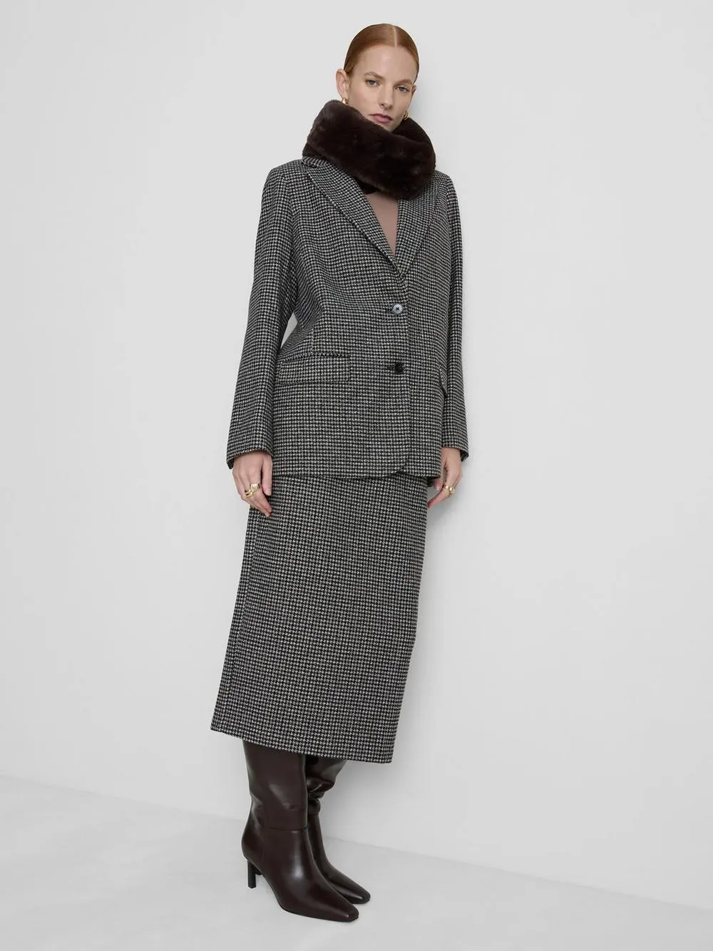 Blazer monopetto a quadri Paula Echevarría