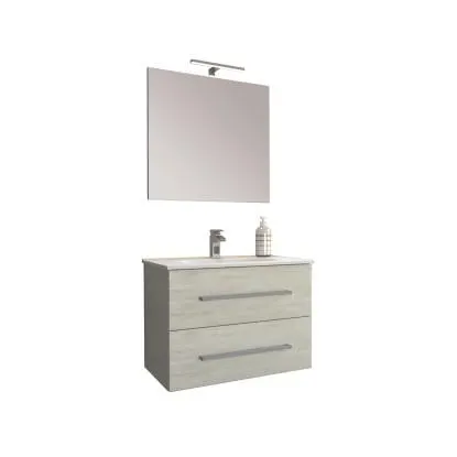 Mobile bagno base lavabo sospeso Mary 75x45 cm bianco larice