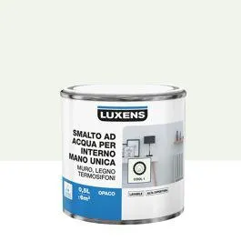 Smalto all' acqua per interni 1 mano grigio chiaro cool 1 opaco 500 ml luxens