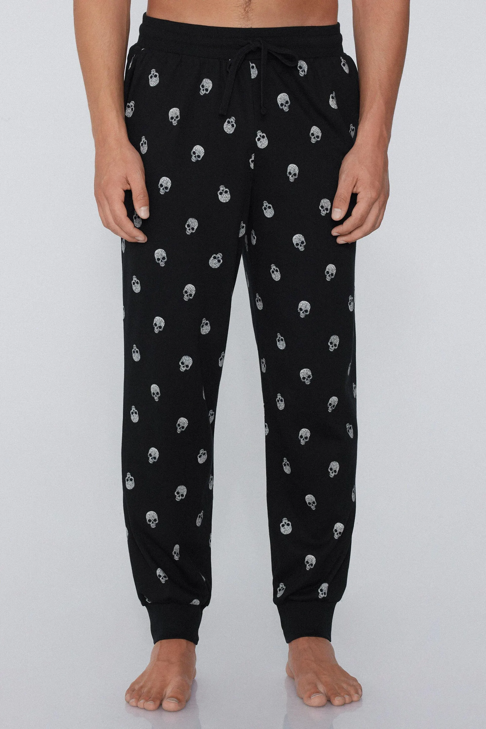 Jogger in Cotone Pesante Tasche Stampato