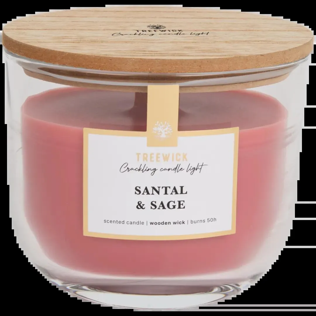 Candela profumata con stoppino in legno Treewick