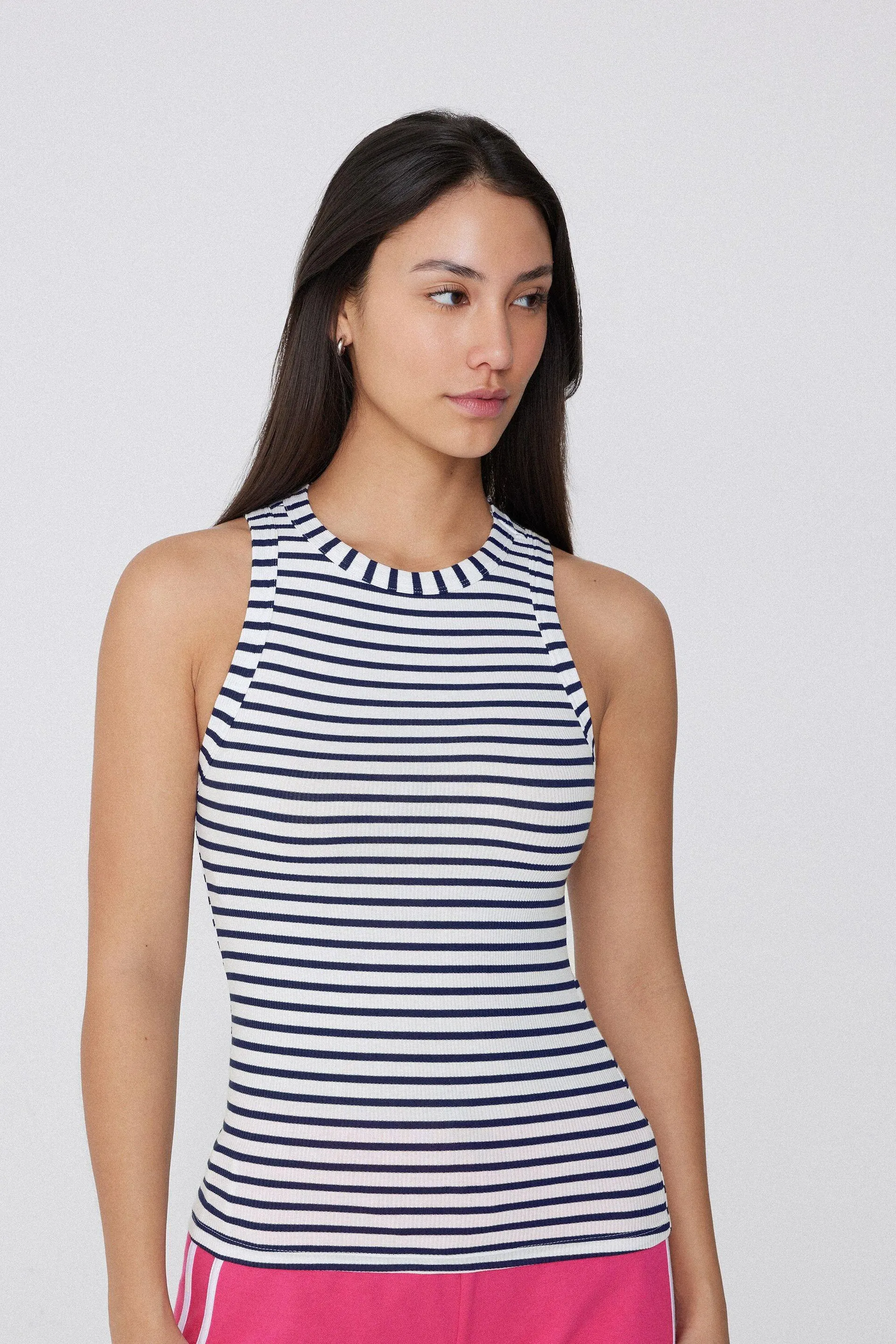 Canotta Spalla Vogatore Cotone a Costine