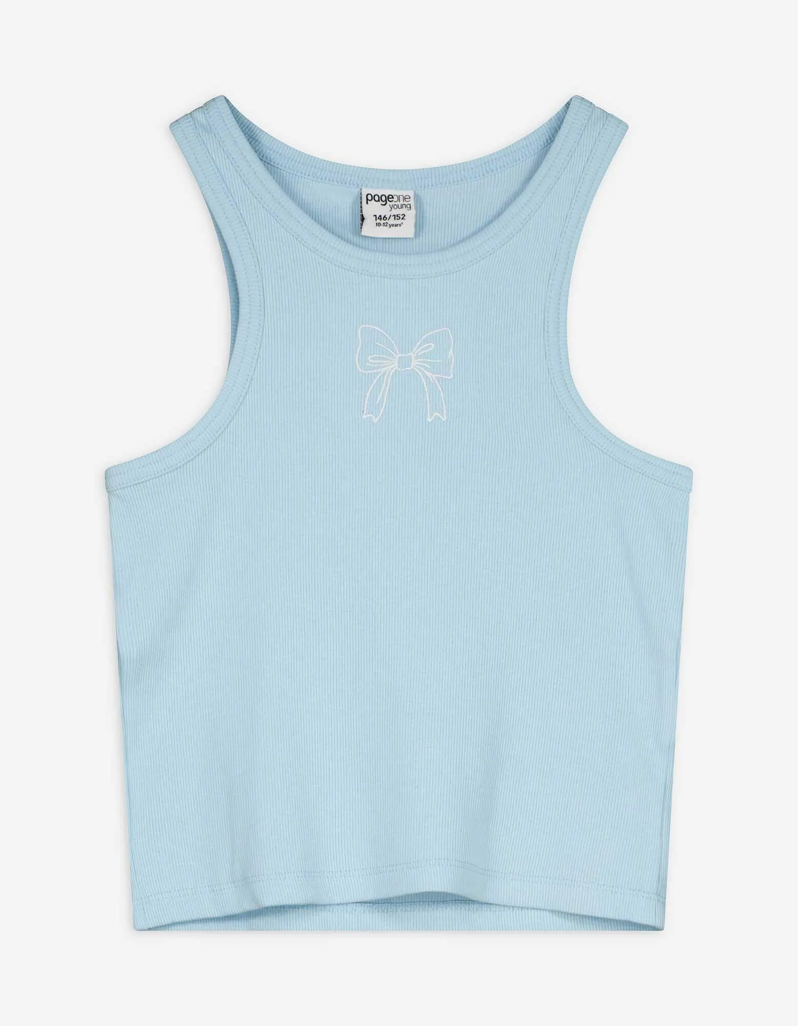 Top - Ricami - celeste