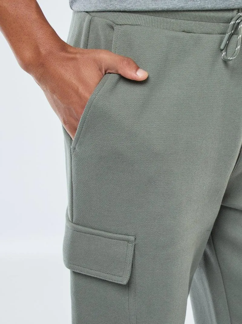 Pantaloni joggers multitasche tinta unita - Verde