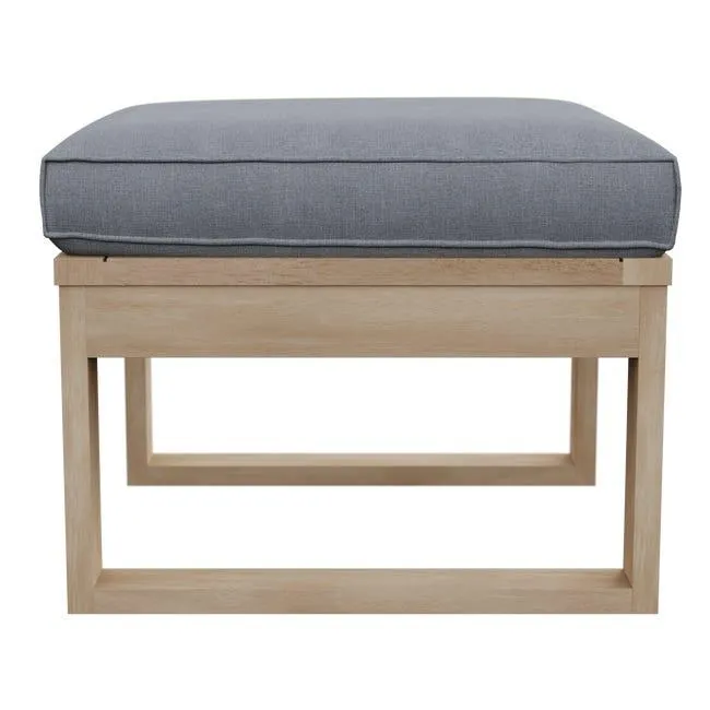 Pouf da giardino con cuscino grigio Solaris NATERIAL, struttura in acacia marrone seduta in acacia grigio, L 50 x H 40 x P 50 cm