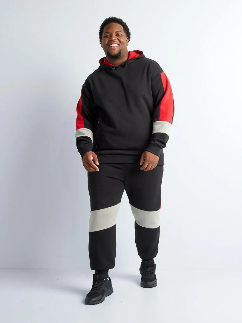 Pantaloni joggers color block - Nero
