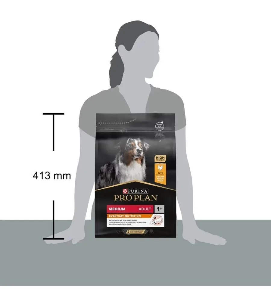 Crocchette per cani purina "pro plan" adulto di taglia media con pollo everyday nutrition 3 kg