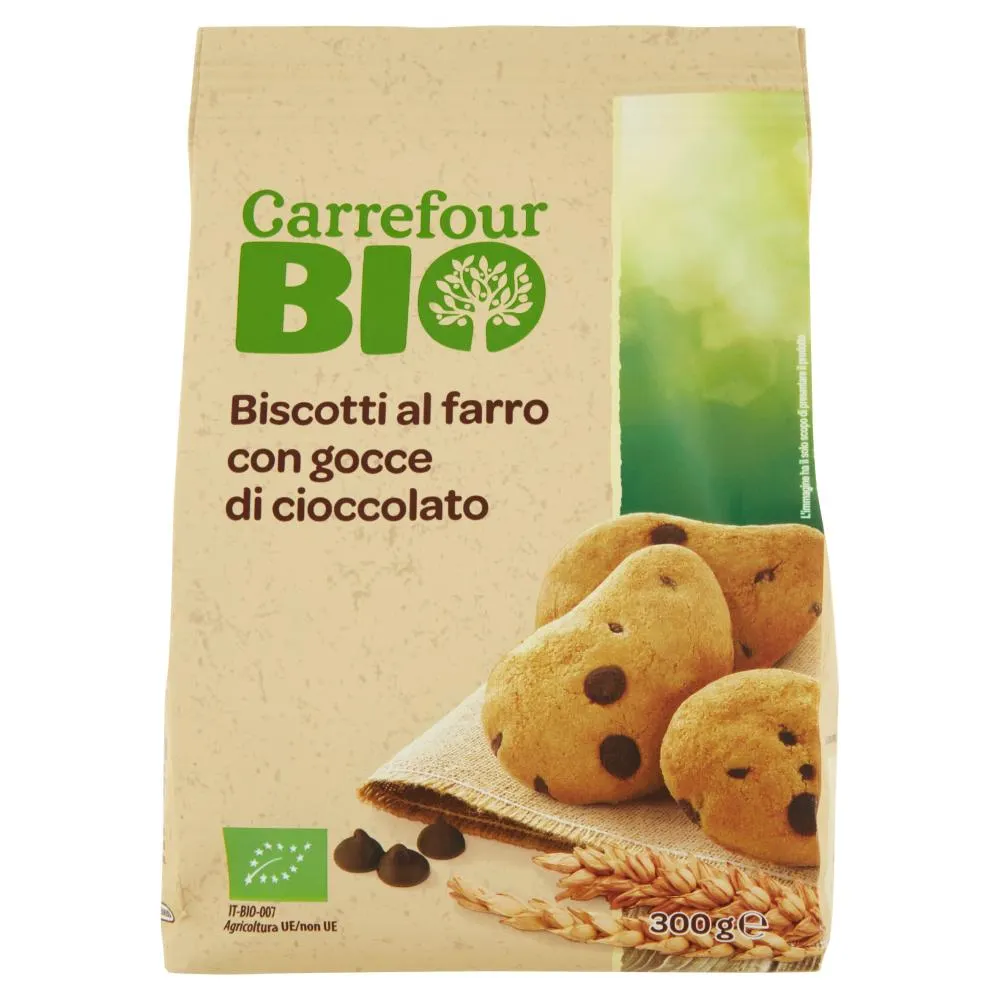 Carrefour Bio Biscotti al farro con gocce di cioccolato 300 g