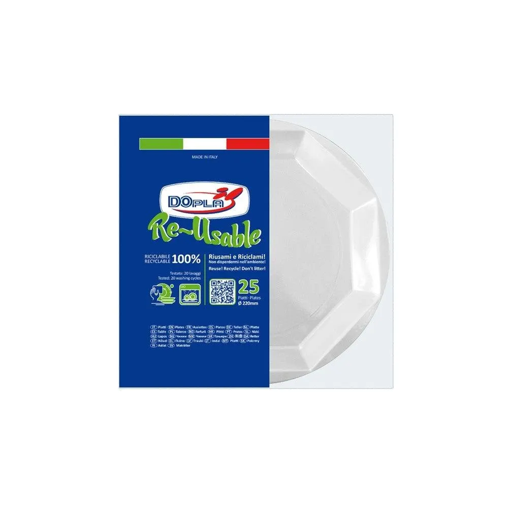 Dopla - Reusable fruit plate 25 pcs white