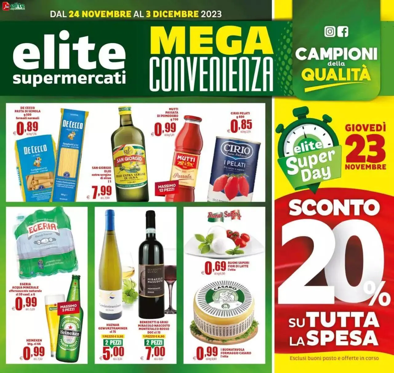 Volantino Elite Supermercati da 24 novembre a 3 dicembre di 2023 - Pagina del volantino 1