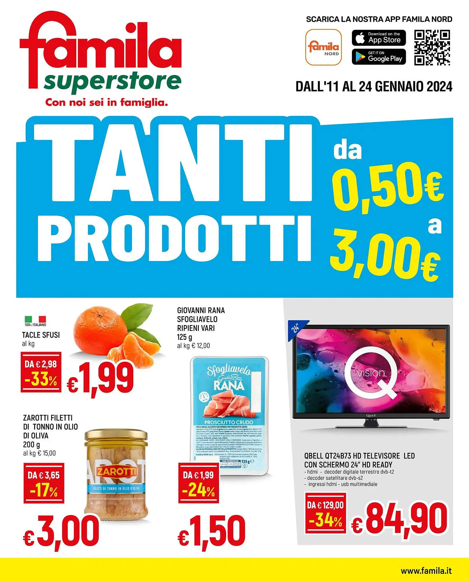 Volantino Famila Superstore da 11 gennaio a 24 gennaio di 2024 - Pagina del volantino 1