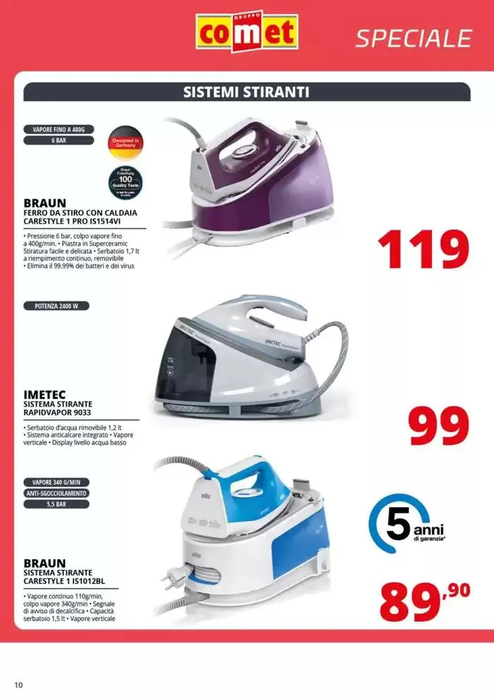 Speciale Piccoli Elettrodomestici da Comet! da 20 marzo a 2 aprile di 2025 - Pagina del volantino 10