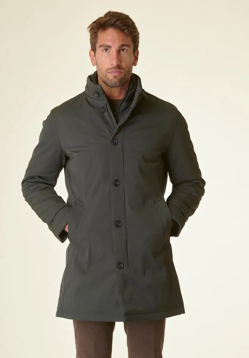 Cappotto verdone tecnico pettorina collo in piedi