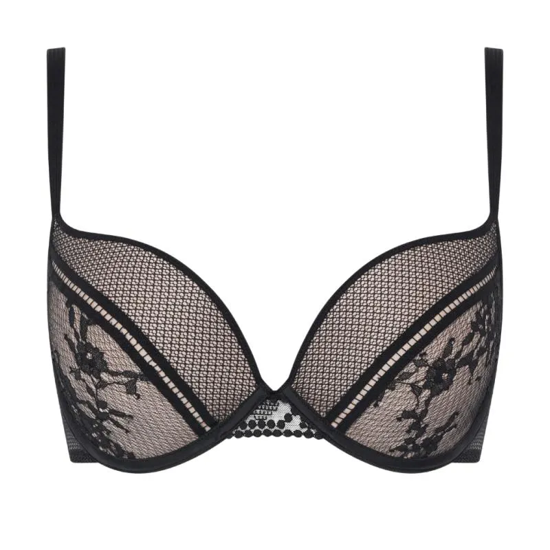 PAS-P49J20-011 - Reggiseno extra Push Up scollato Olivia con ferretto - Nero