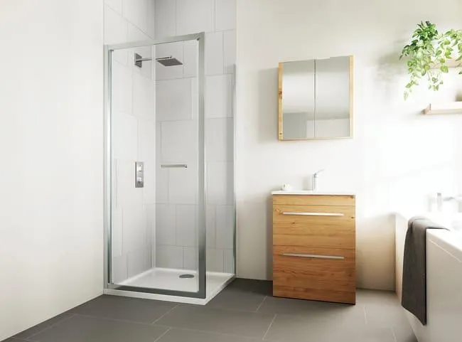 Pannello laterale per box doccia Verve L 70 x H 190cm, Sp. 6 mm vetro vetro senza finitura / trasparente profilo in alluminio argento anodizzato