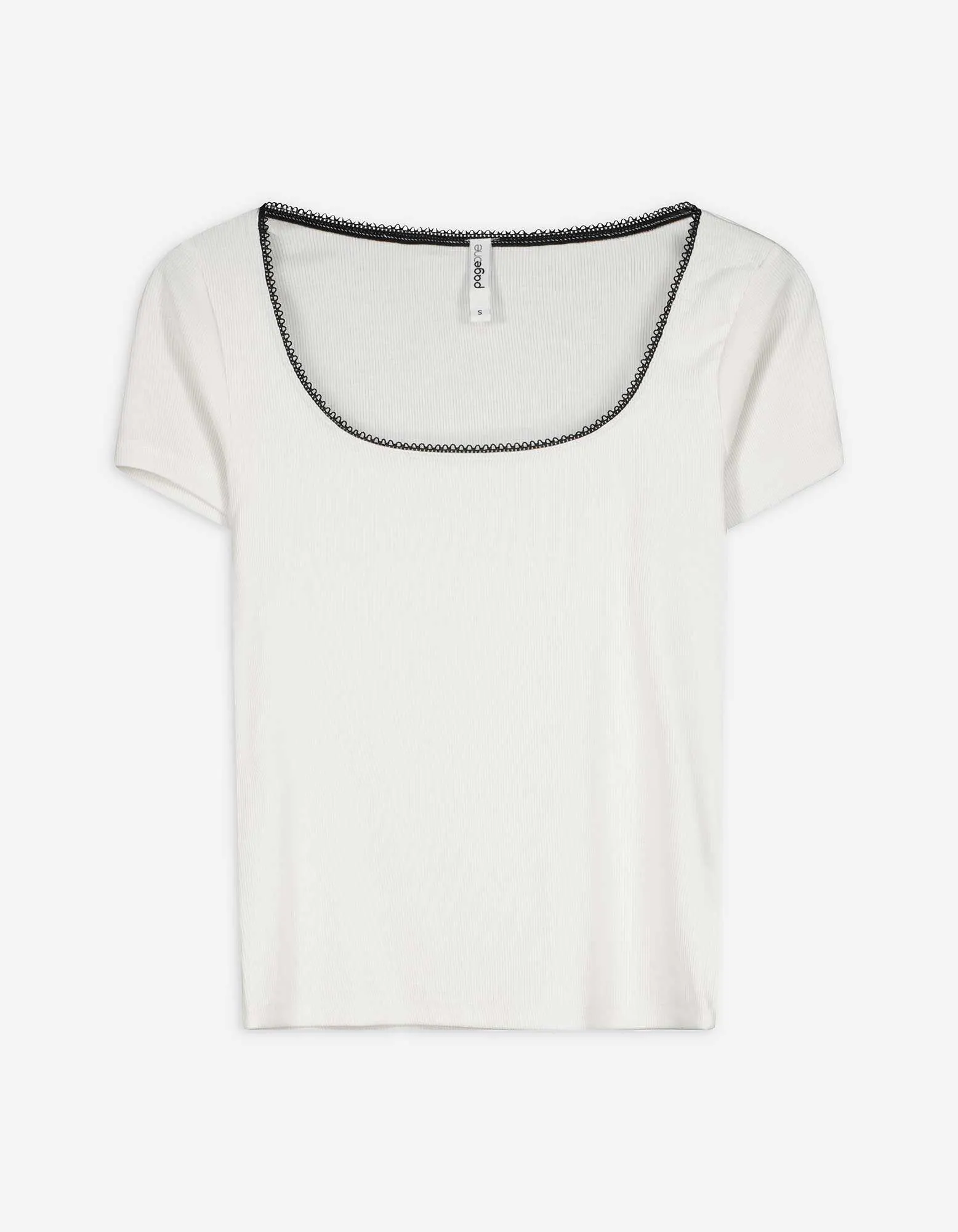 Maglia a manica lunga - A coste - bianco