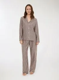 Set pigiama a righe Var antracite