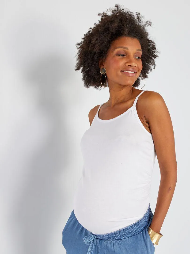 Canotta premaman con spalline sottili regolabili - Bianco