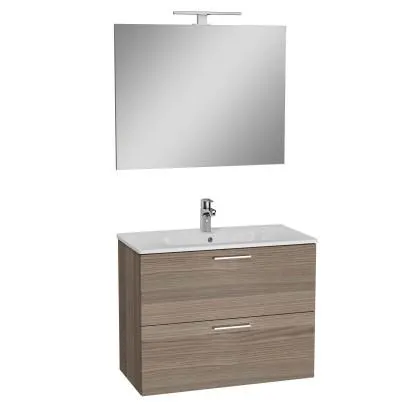 Mobile bagno con lavabo e specchio LED sospeso Stella 80x66x42 cm cordoba