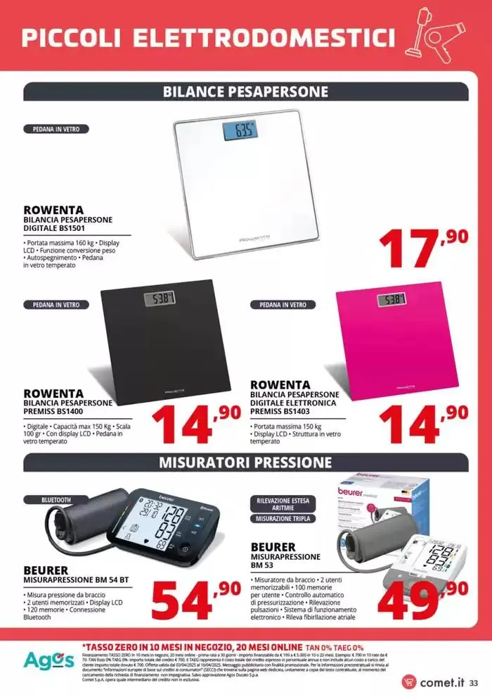 Speciale Piccoli Elettrodomestici da Comet! da 3 aprile a 16 aprile di 2025 - Pagina del volantino 33