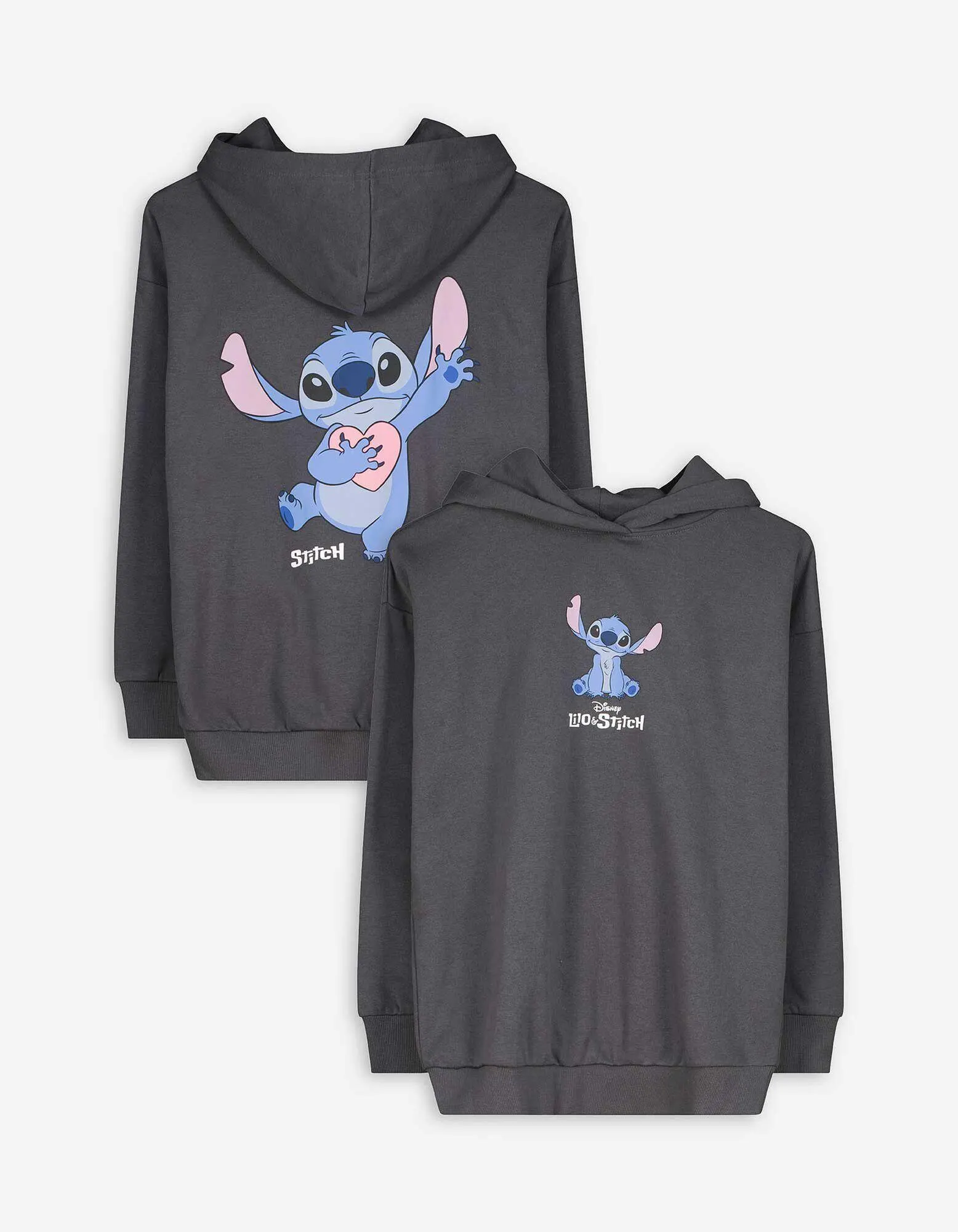 Felpa con cappuccio - Lilo e Stitch - grigio scuro