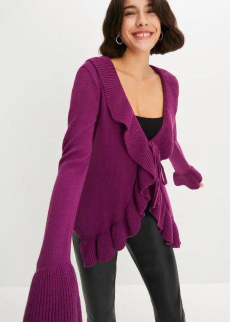 Cardigan con volant