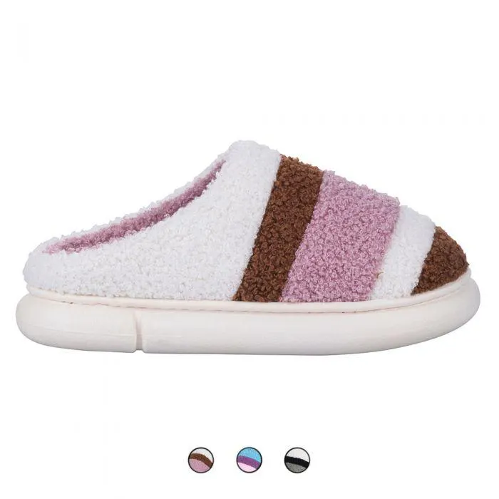 Pantofole donna, effetto teddy, imbottitura interna, suola in pvc, LeFlaf