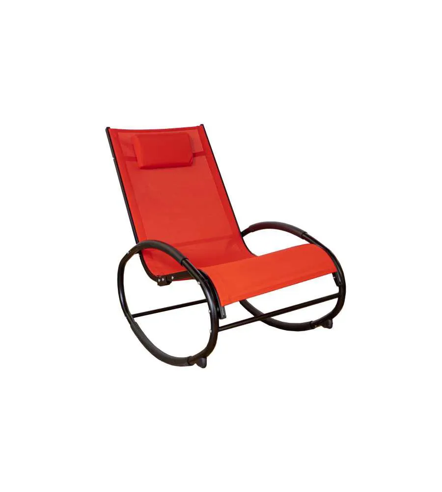 SDRAIO DONDOLO DA ESTERNO "RELAXING" ROSSA CON CUSCINO, 62X119X86 CM
