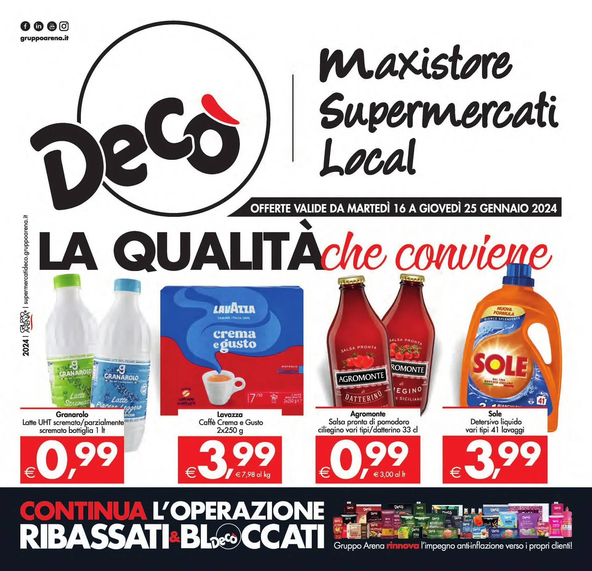 Volantino Deco Supermercati da 16 gennaio a 25 gennaio di 2024 - Pagina del volantino 1