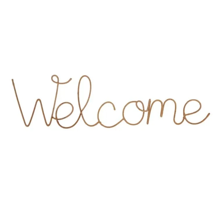 Decorazione da parete in rattan beige 102x27 cm