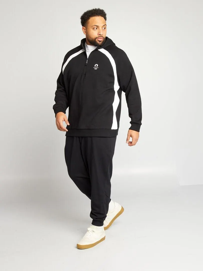 Joggers in tessuto felpato - nero