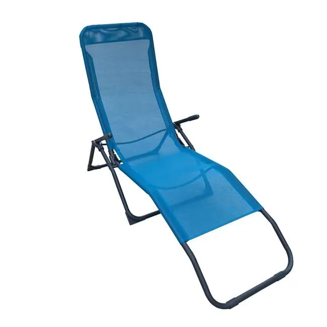 Lettino senza cuscino Fiesta in acciaio blu