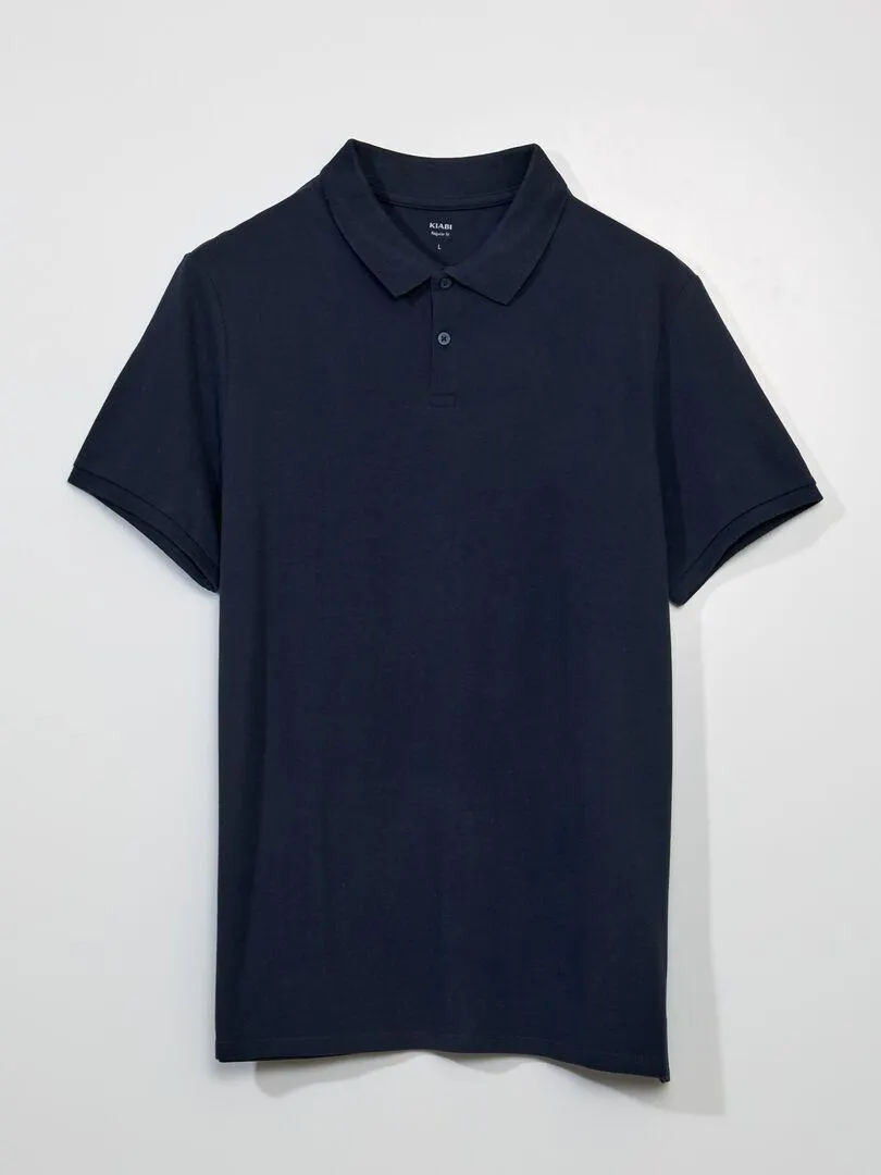 Polo in piqué di cotone - blu navy