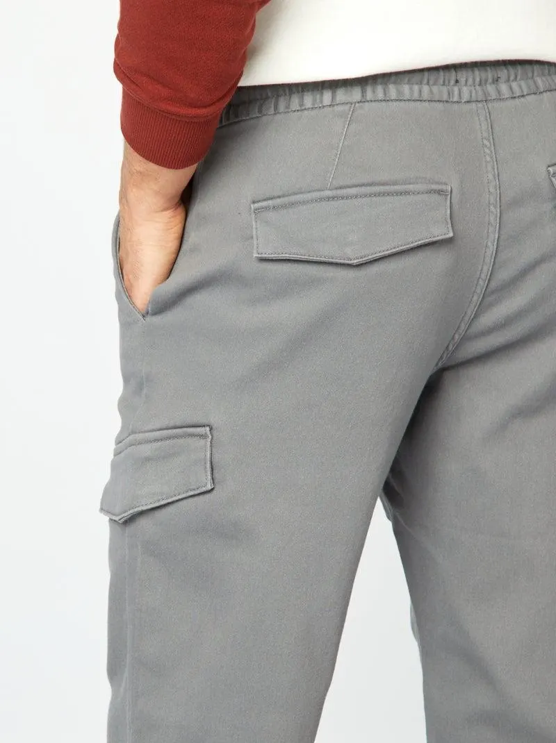 Pantaloni cargo tinta unita - GRIGIO
