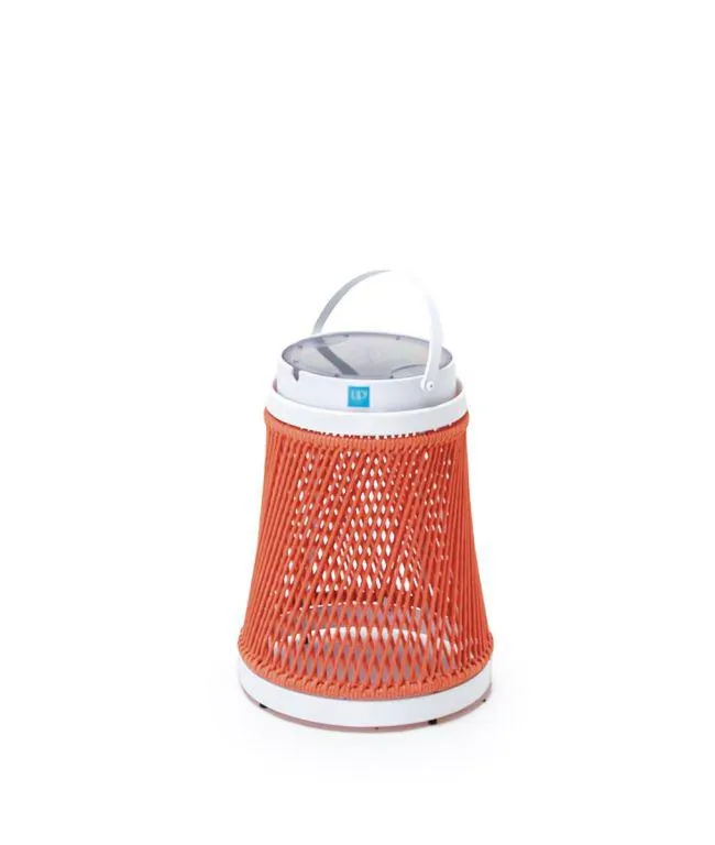 Lanterna Solare in alluminio bianco e corda