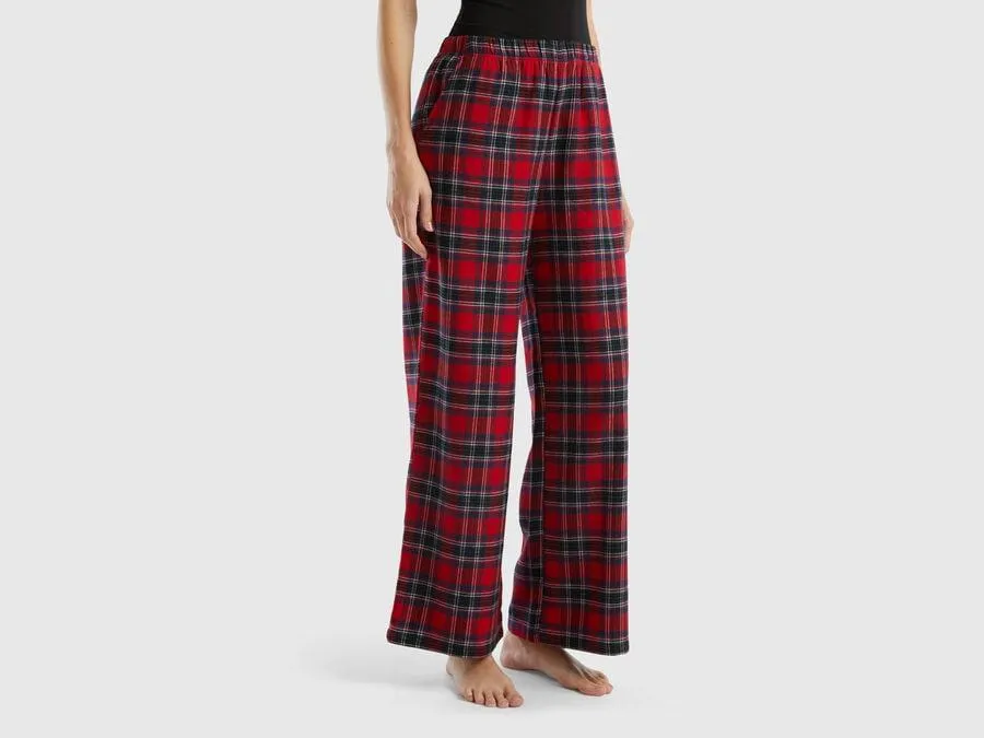 Pantaloni palazzo tartan