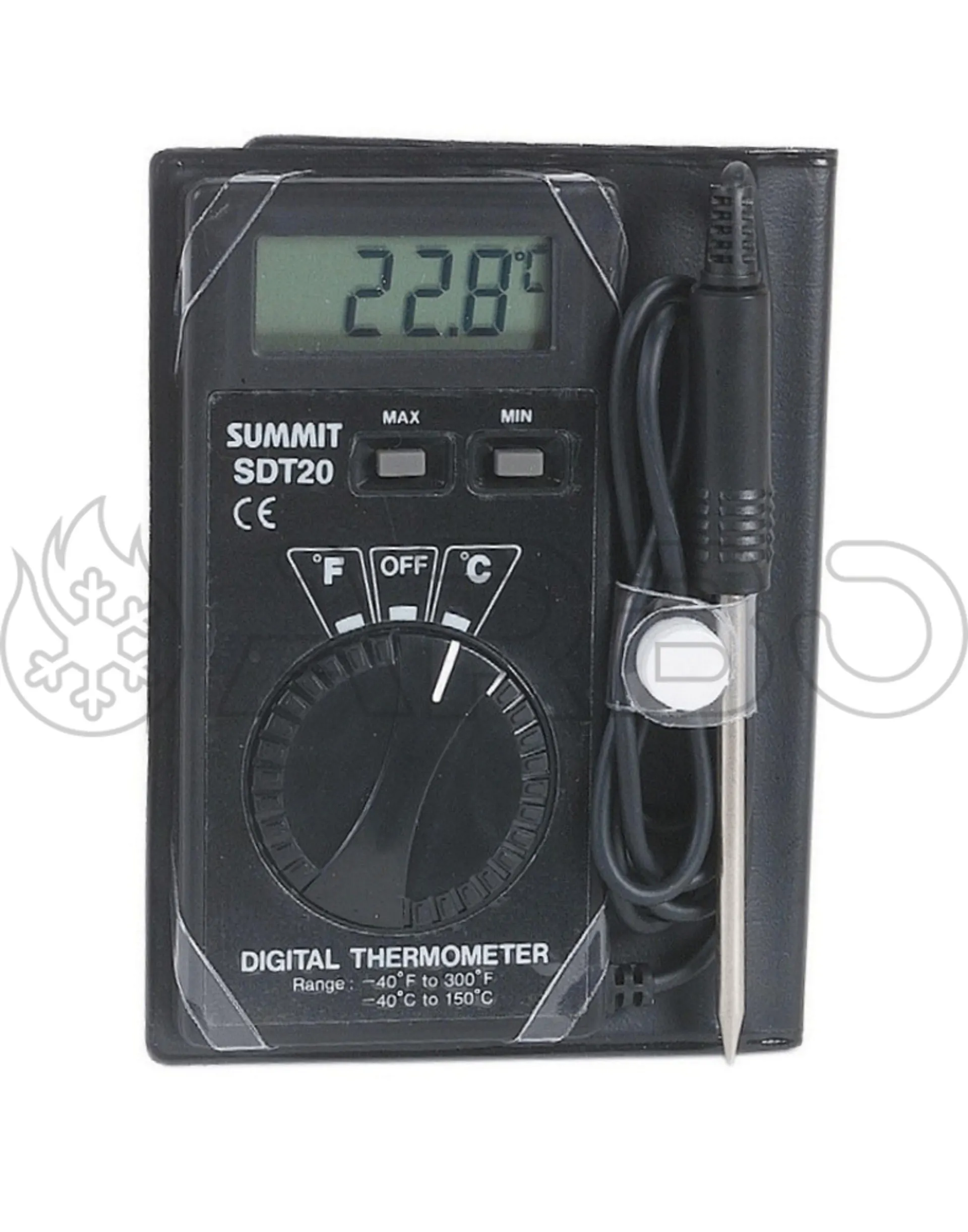 TERMOMETRO DIGITALE PORTATILE CON ASTUCCIO. RANGE DI TEMPERATURA -40/+150