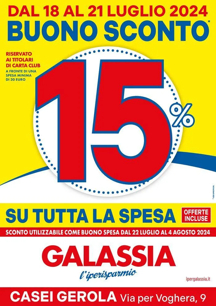 Buono sconto 15% su tutta la spesa! da 18 luglio a 31 luglio di 2024 - Pagina del volantino 1