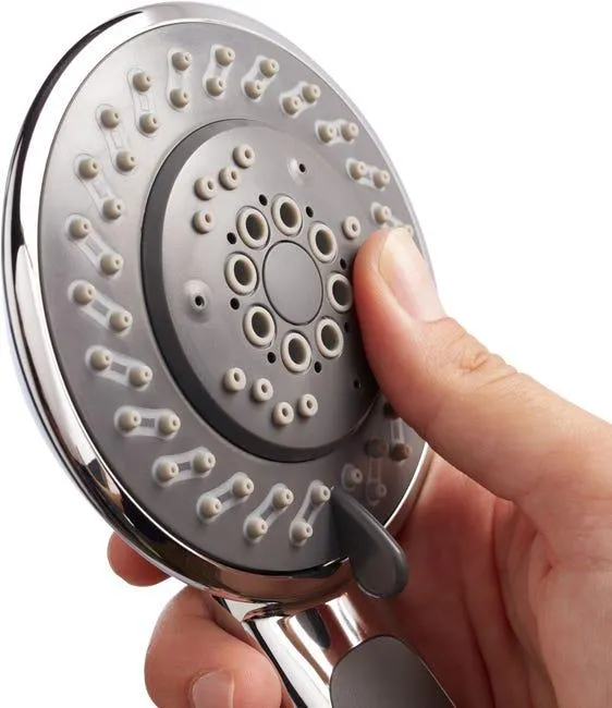 Doccetta con flessibile doccia e barra di scorrimento SENSEA in abs cromato L 10.4 x H 26.8 x P 6 cm anticalcare 4 getti