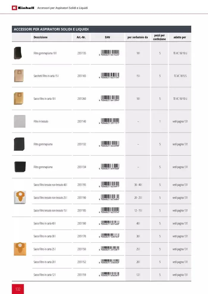 Elettroutensili 2025 da 11 febbraio a 31 dicembre di 2025 - Pagina del volantino 132